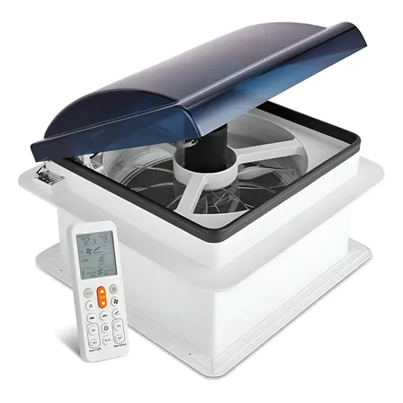 Claraboia Motorhome Exaustor Ventilador Controle Sensor Chuv 35x35cm - 14 Polegadas