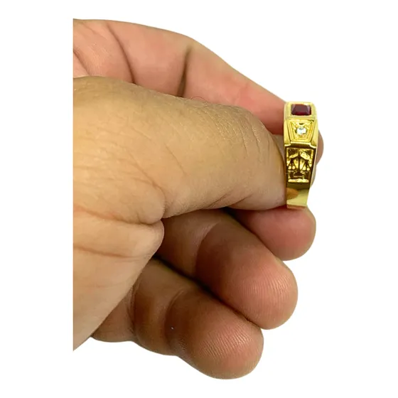 Anel De Formatura Direito Banhado Ouro 18k Sucesso & Brilho