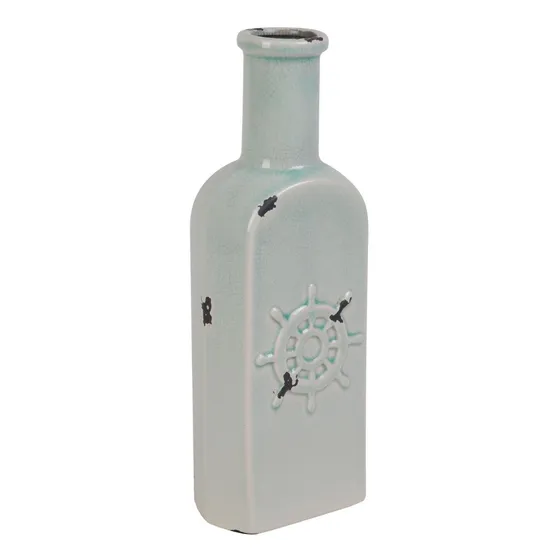 Botella Jarrón Vasija Florero De Cerámica  Timón Grande
