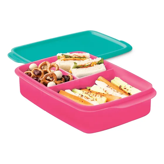 Contenedor Para Lunch C/ 3 Divisiones Tupperware 1l Azul