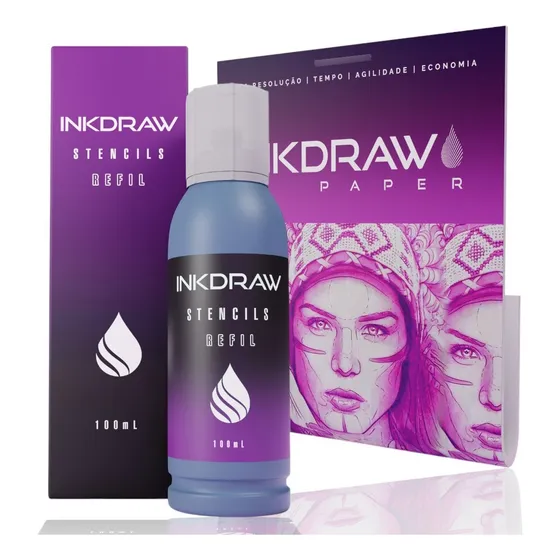 Inkdraw Stencil + Inkdraw Paper - Kit Completo Cor Violeta