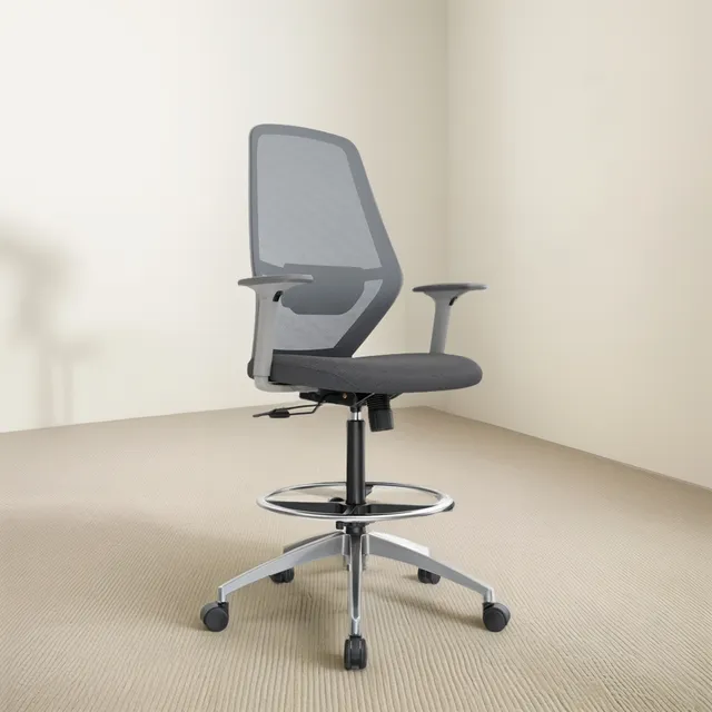 Silla Cajero Ergonómico Icon Color Gris Ofideas Gris Claro Malla