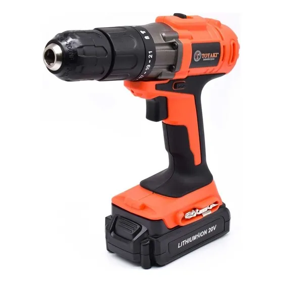 Taladro A Bateria 20v 13mm Toyaki Tk-861 Color Naranja Oscuro Frecuencia 50