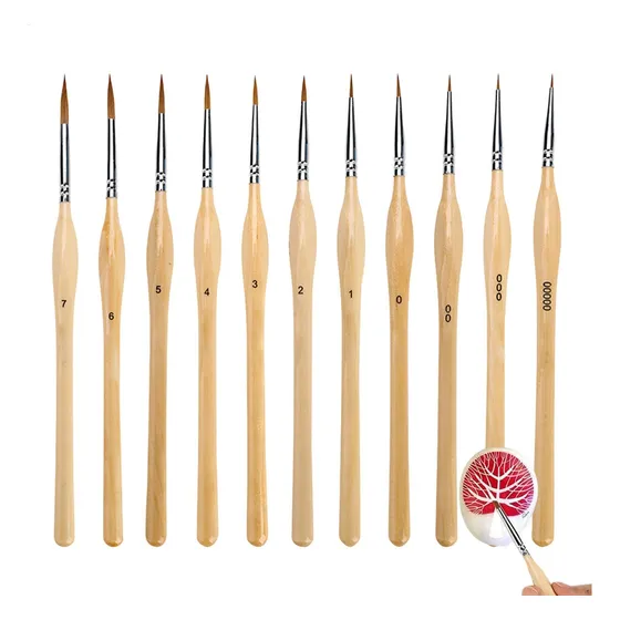 Juego De Pinceles Para Pintar Con Detalles En Miniatura Pinc