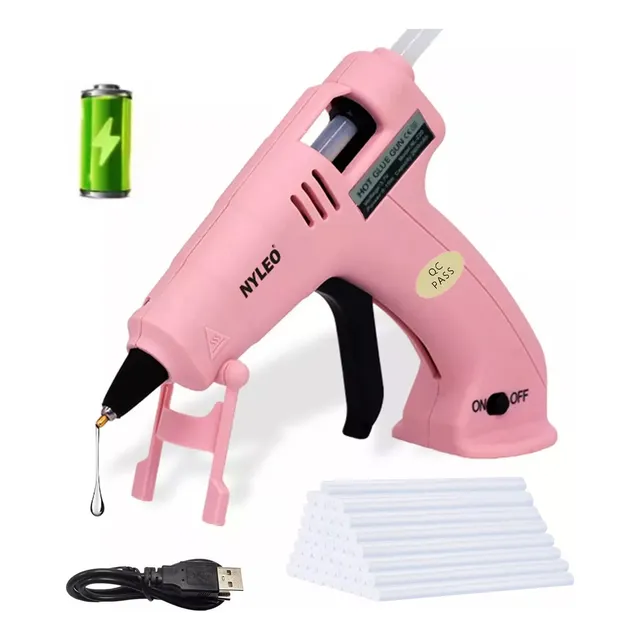 SEENER Pistola De Silicona Eléctrica Recargable Usb, Con 50 Barras