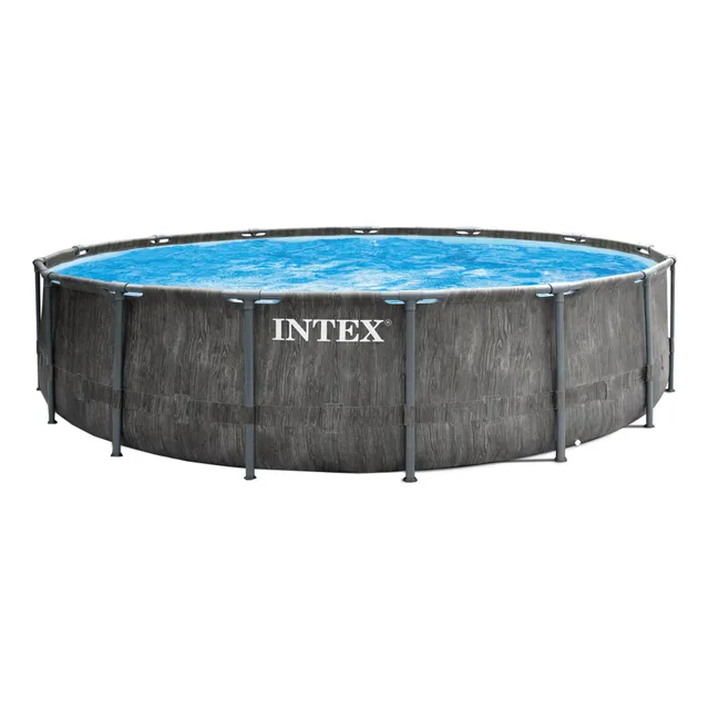 Alberca estructural Intex Greywood Prism Frame 26741 x 4.57 m de ancho x 4.57 m de diámetro