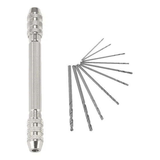 Mini Conjunto De Furadeiras Manuais Com 10 Peças De Brocas D