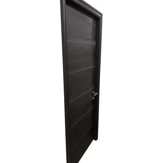 Puerta Interior Enchapada En Patina Negra 70x200 Y 80x200