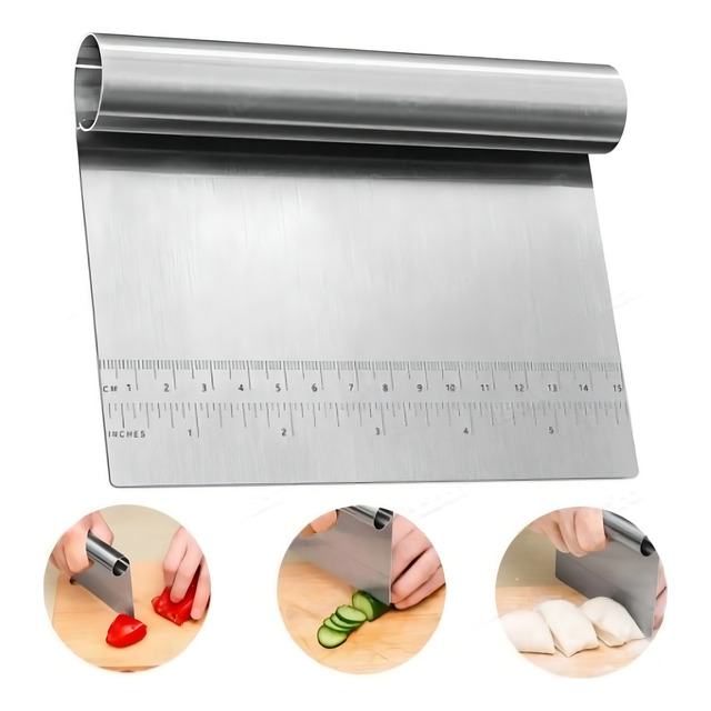 Espátula Raspador Inox P/ Massas Chocolates Cortador Pizza Espátula Raspador Inox P/ Massas Chocolates Cortador Pizza