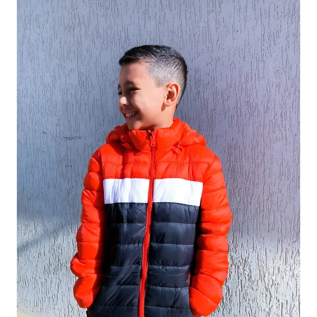 Jaqueta Forrada Juvenil Puffer Bobojaco Nylon Infanti