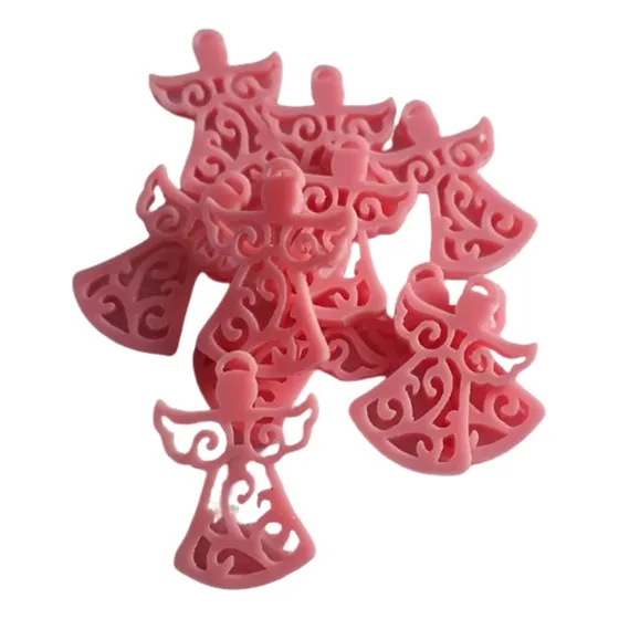 Dijes Acrílico Ángel Comunión Bautizo 27x18mm 12pzas