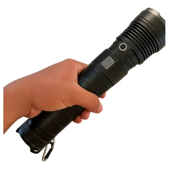 Linterna Tactica Gigante 20.000 Lumenes Alineacion Aluminio Zoom Telescopico 500 Mts Recargable Usb 3 Modos Correa Hombro