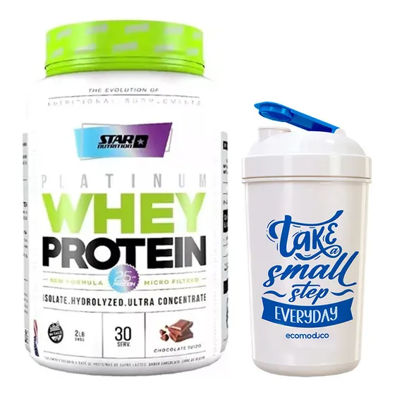 Star Nutrition Premium Whey Protein Chocolate 2 Lb + Vaso 