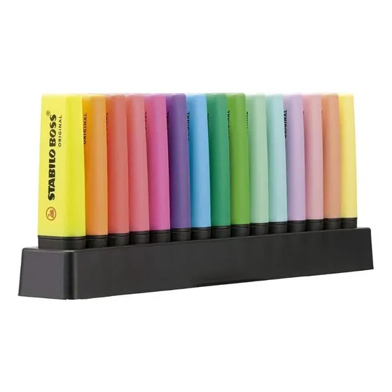 Marca Texto Stabilo Boss C/ 15 9 Fluo 6 Pastel
