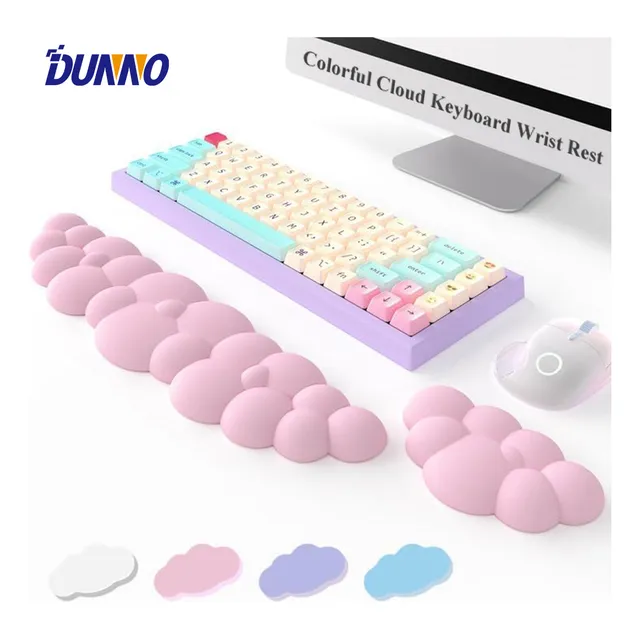 Alfombrilla De Ratón Cloud Keyboard De Piel Suave, Viscoelás