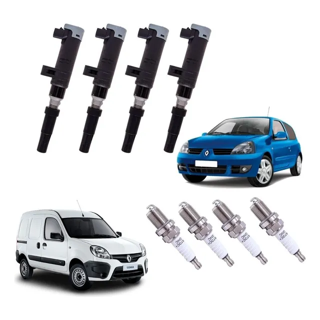 Juego Bobinas Y Bujias Encendido K4m Renault Kangoo Logan X4