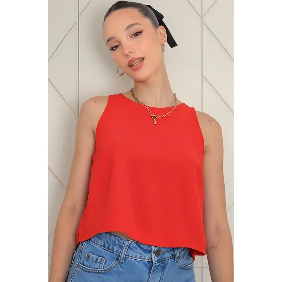 Blusa Nano De Crepe Moka #7425