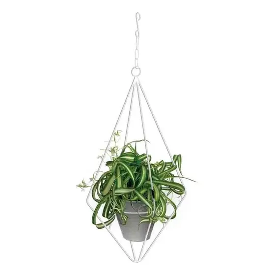 Soporte Matera Maceta Diseño Diamante De Colgar 63cms Alto