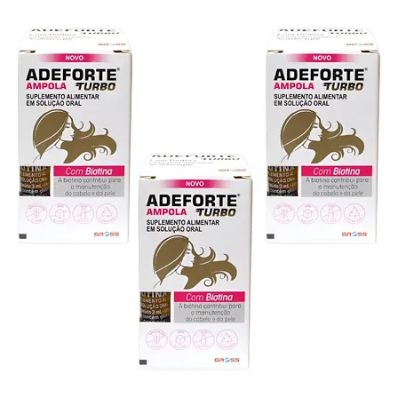 Kit Adeforte Turbo Biotina Via Oral 3ml Suplemento Gross
