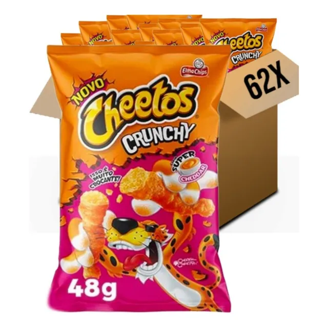 Kit 62 Salgadinho Cheetos Crunchy Super Cheddar 48g