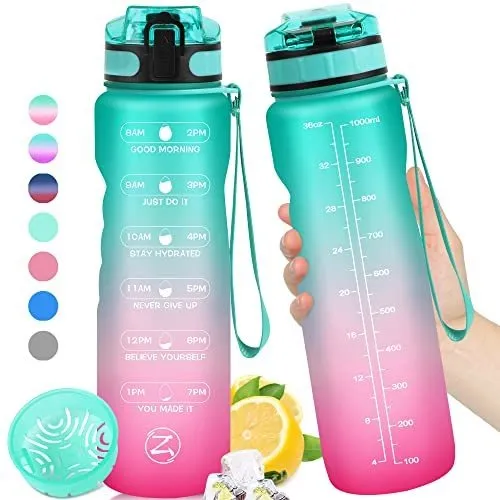 Zomake 32oz Botella De Agua Motivacional Con Tiempos Nlzrw