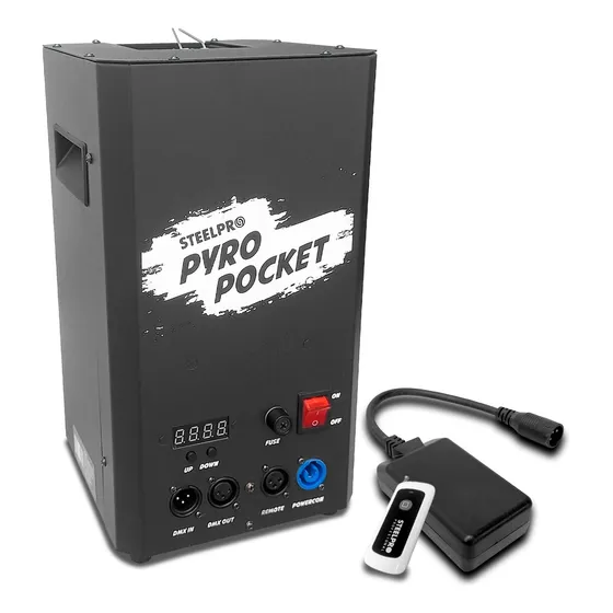 Maquina De Fuego Profesional Pocket Dmx Lanza Llama Steelpro