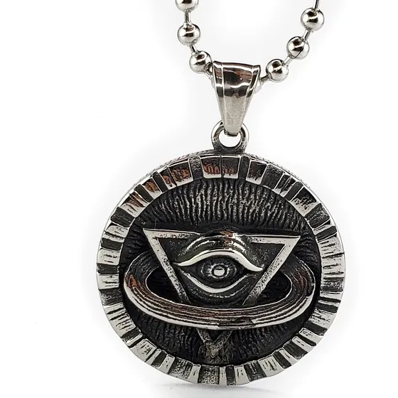 Dije Ojo Que Todo Lo Ve Acero Inoxidable Amuleto Illuminati