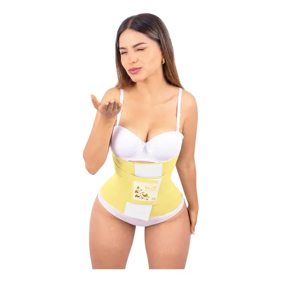 Faja Moda King Reloj De Arena Original Reductora Cinturilla Amarillo L