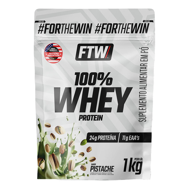 Whey Protein 100% Concentrado Refil 1kg Sabor Pistache - Ftw Whey Protein 100% Concentrado Refil 1kg Sabor Pistache - Ftw