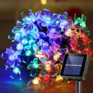Luces Solares Navideñas Adorno Flor De Cerezo Exterior 22m Luces Beige Multicolor Luces Solares Navideñas Adorno Flor De Cerezo Exterior 22m Luces Beige Multicolor