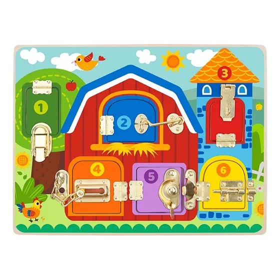 Tabla Sensorial Montessori Tooky Toy Cerraduras