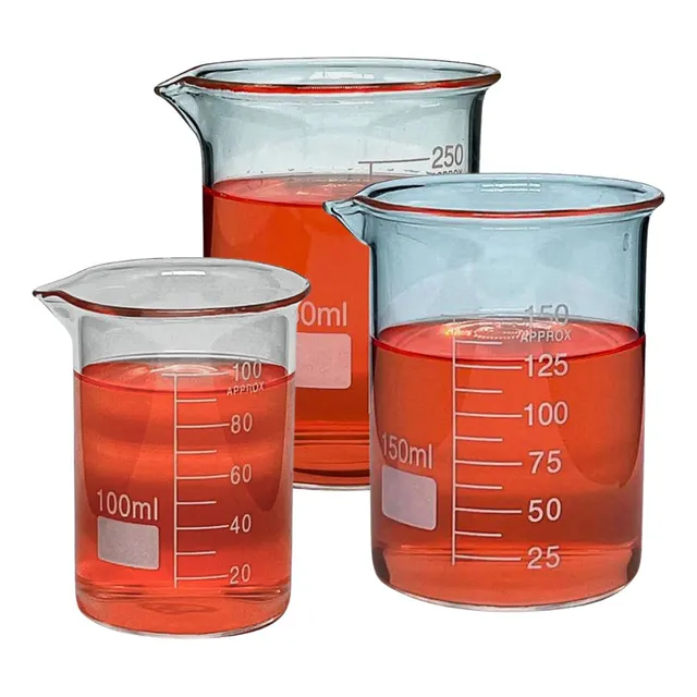 Kit C/ 3 Copos Becker Boro 3.3 Medidas 100ml, 150ml E 250ml