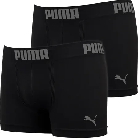 Kit 2 Cuecas Boxer Puma Poliamida Sem Costura Box Original Todas Pretas M - 42 A 44