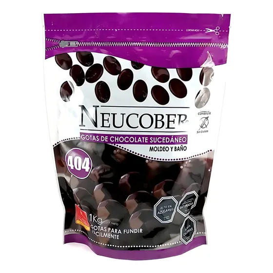 Cobertura Chocolate Neucober 404 Semi Bitter Sin Gluten 1kg para Repostería y Fondue | Cuotas sin interés