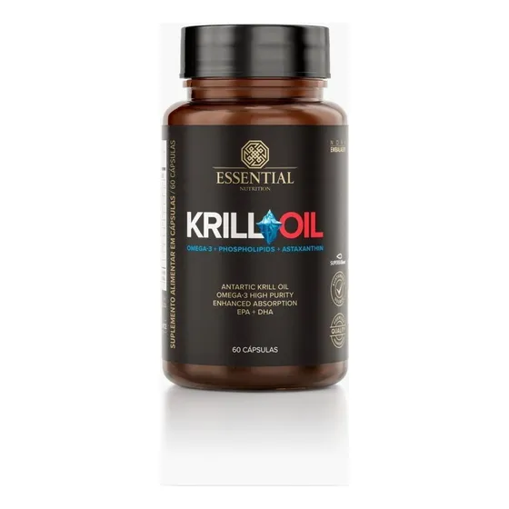 Krill Oil - 60 Cápsulas - Essential Nutrition, Sabor Natural