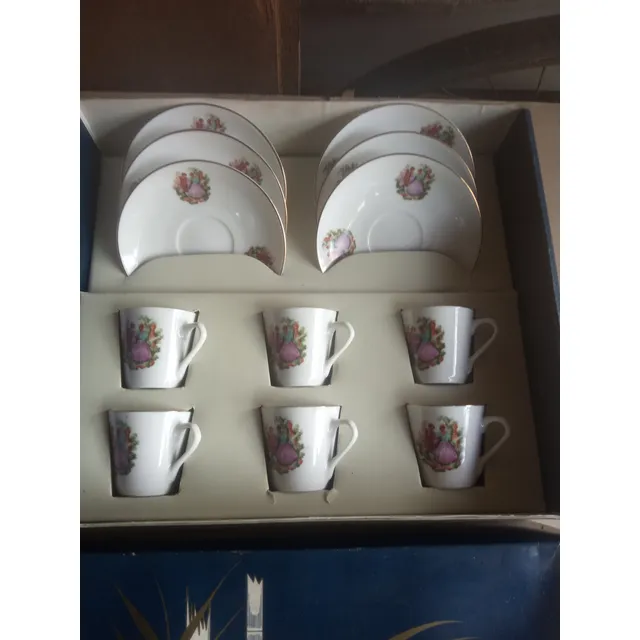 Antiguo Juego De Te Porcelana China Sellado Dyamond
