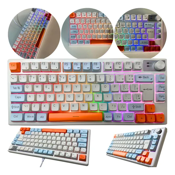 Teclado Gamer Rgb Semi-mecânico Usb Controle De Volume Led