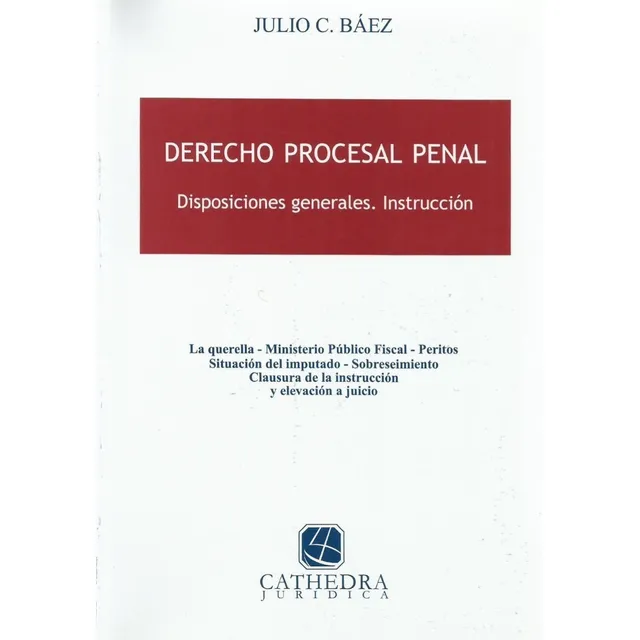 Derecho Procesal Penal Disposiciones Generales Báez