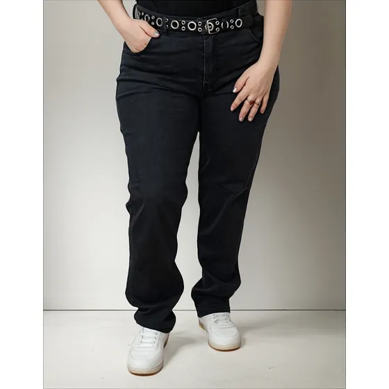 Pantalón Jean Mom Vaquero Gris Londres