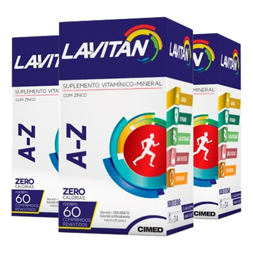 3 Frascos Multivitamínico A Z Lavitan Homem C/ 60 Cps Top 3 Frascos Multivitamínico A Z Lavitan Homem C/ 60 Cps Top