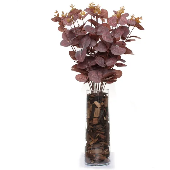 Arranjos Artificiais Planta Artificial Sala Vaso Mesa Jantar Cor Flor Marsala