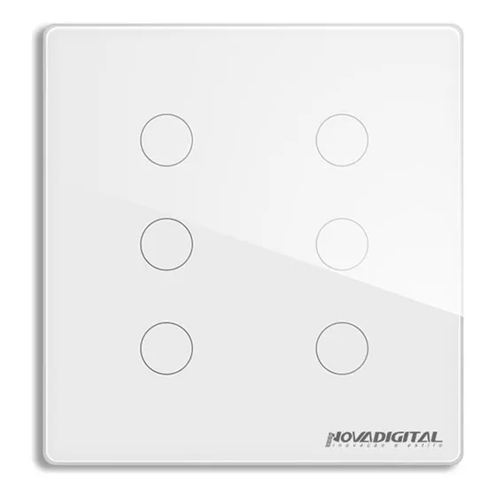 Interruptor Inteligente Zigbee 6 Botões 4x4 Touch Novadigital Cor Branco