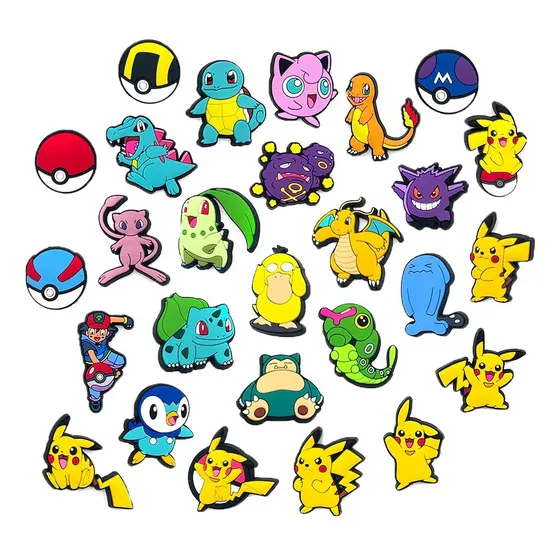 Set 27 Charms Compatibles Con Crocs Bamers Pokemon Goma