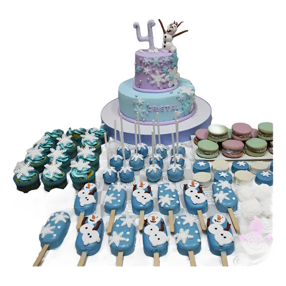 Mesa Dulce Frozen 60 Personas Torta Cupcakes Cakepops 
