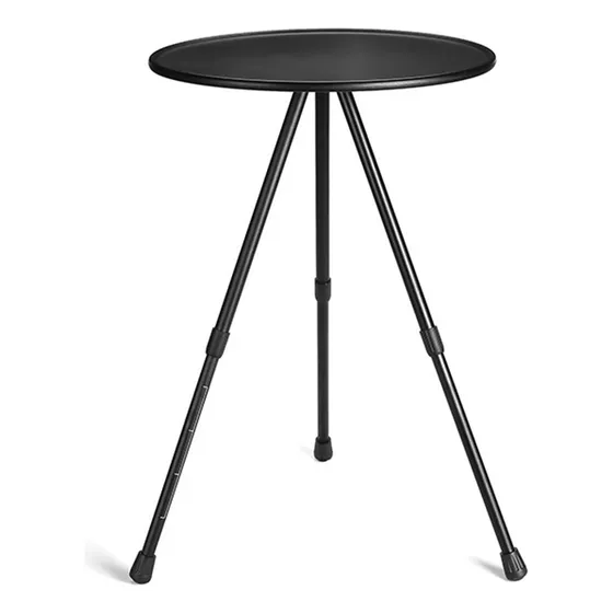 Mesa Plegable Redonda Negra Ultraligera De Aluminio Elevable