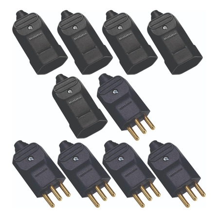 10 Pçs Plug Macho E Tomada Femea Com 3 Pinos 20a Margirus 10 Pçs Plug Macho E Tomada Femea Com 3 Pinos 20a Margirus