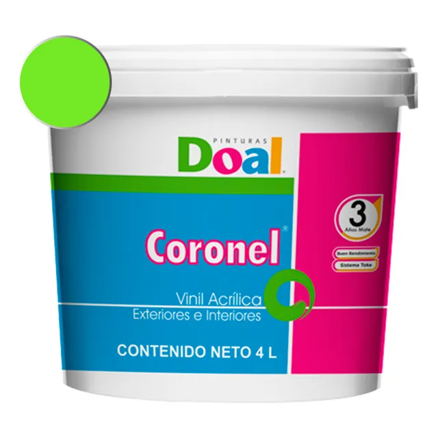 Galon Pintura Vinílica Lavable Doal Coronel Exteriores E Int Color Verde/natural