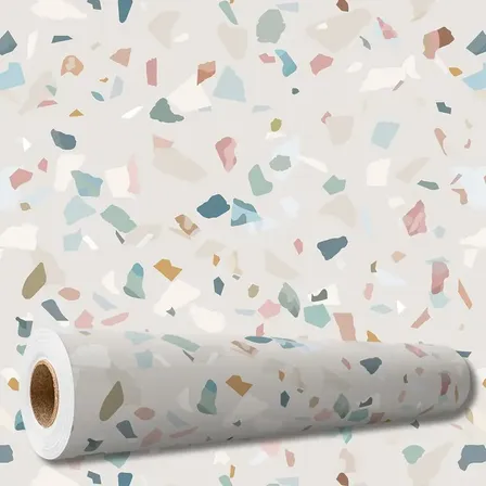 Adesivo Decorativo Papel Parede Rolo Granulado Granilite Geométrico Colorido 3,0 X 0,47 M Sm28708 Cinza