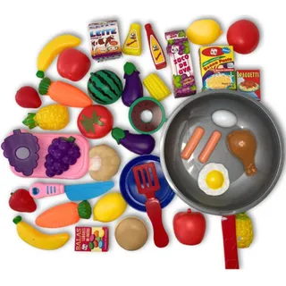 Mercadinho Frutas E Legumes De Cortar Velcro + Frigideira Mercadinho Frutas E Legumes De Cortar Velcro + Frigideira
