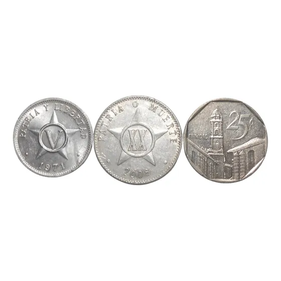 Repúbica De Cuba Monedas 5 - 20 Y 25 Centavos 1971 Al 2008